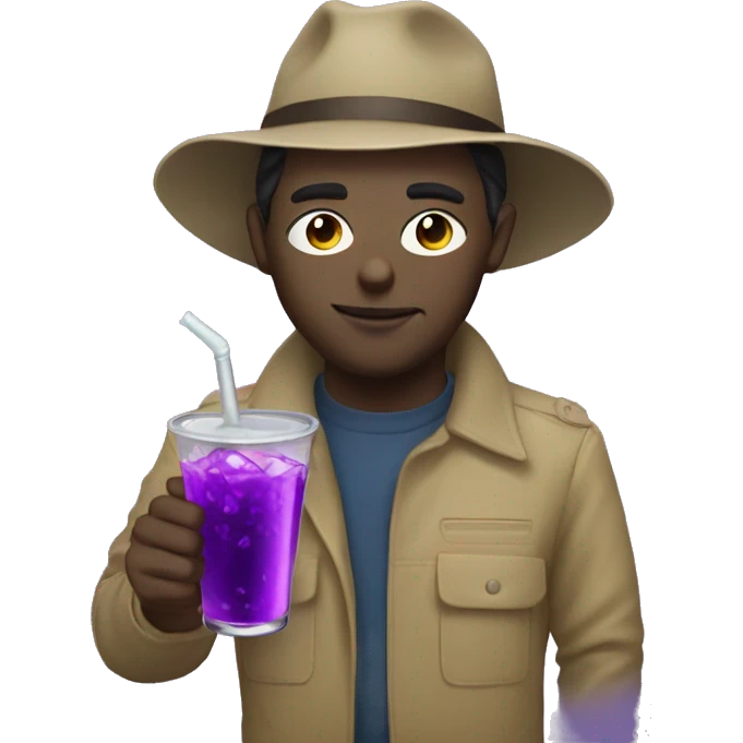 telegram guy with purple drink and drea emoji