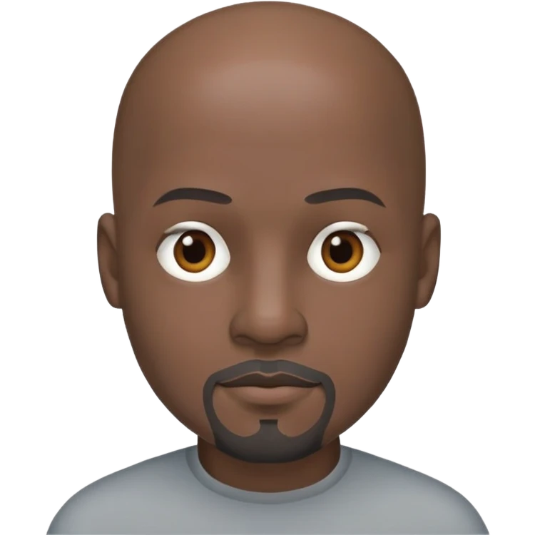 Black bald head short gray goatee emoji