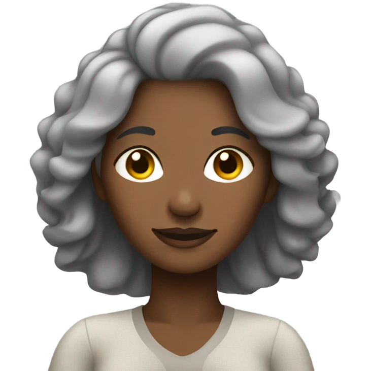 Relaxing black woman with gray hair  emoji