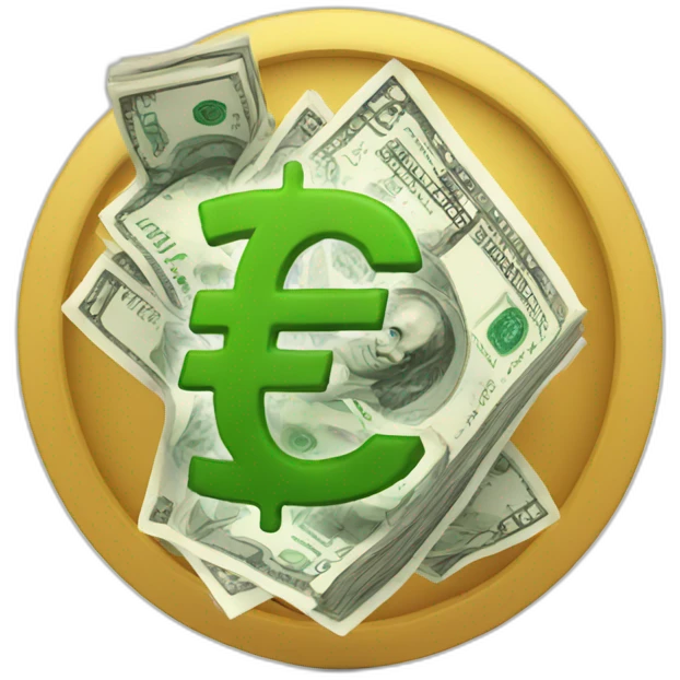 Money flow with € symbol emoji