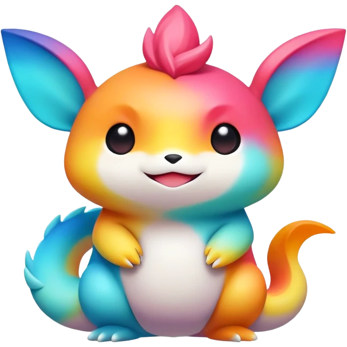Colorful vibrant chibi Fakémon-creature emoji
