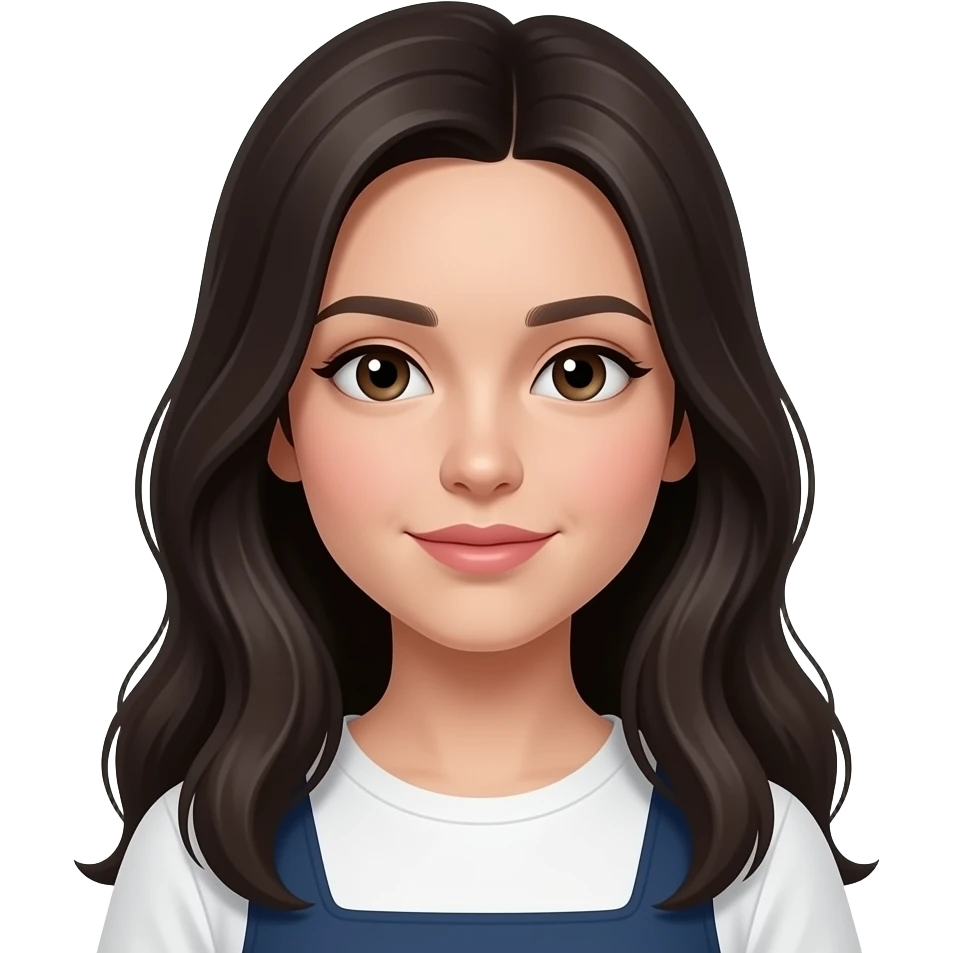 white girl dark long hair emoji