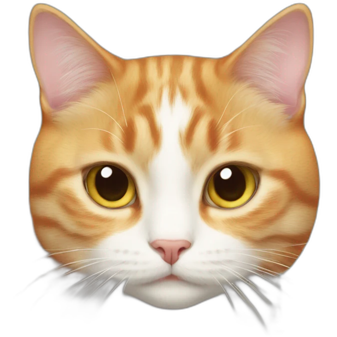 Half ginger half white cat a bit fat emoji