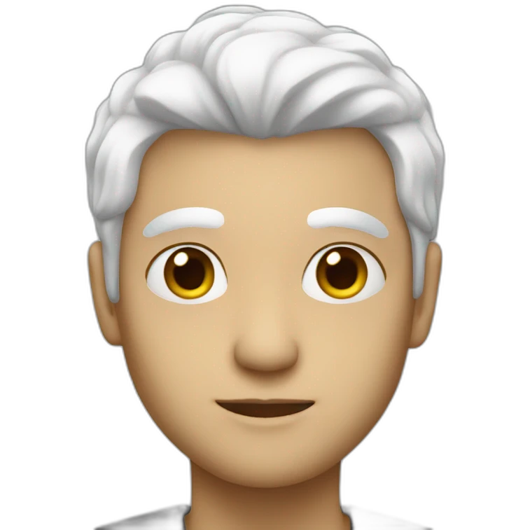 Person with white hair, who looks nice emoji