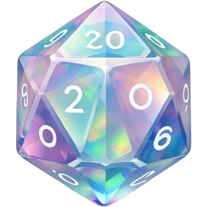 opal crystal gemstone d20 dice emoji