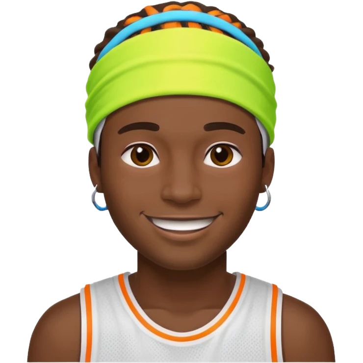 Basketball guy with neon headband emoji