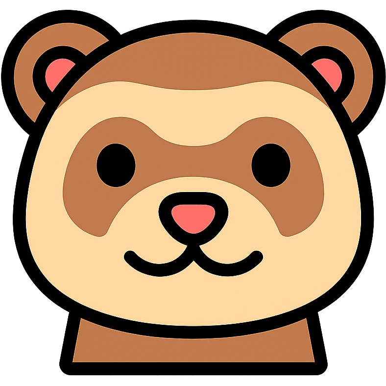colored ferret head icon emoji