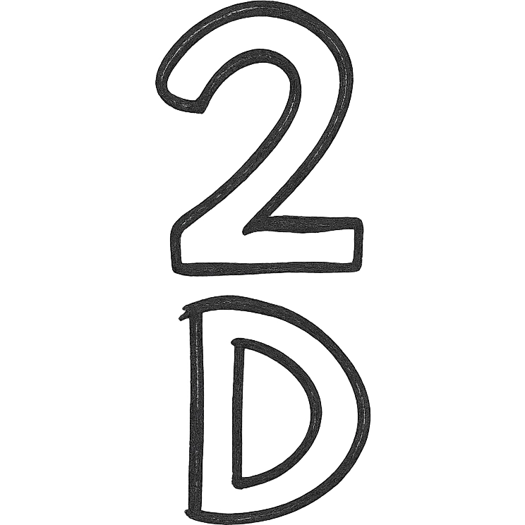 The number 2 with the letter D under it emoji