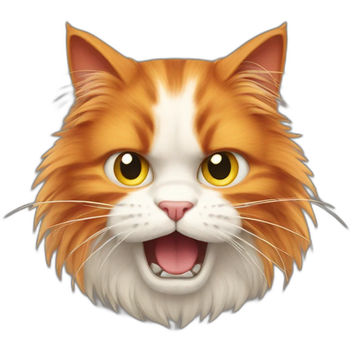 Angry Fluffy ginger cat emoji