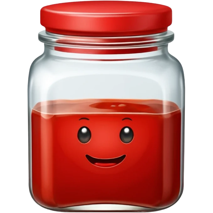 chilli bean sauce in a short wide neck square jar emoji