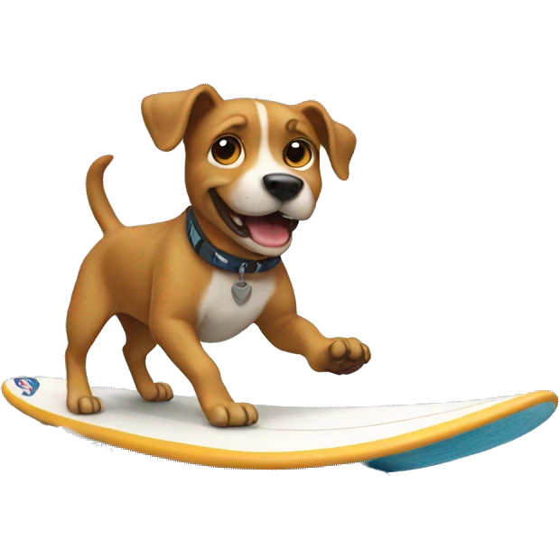 Dog is surfing emoji