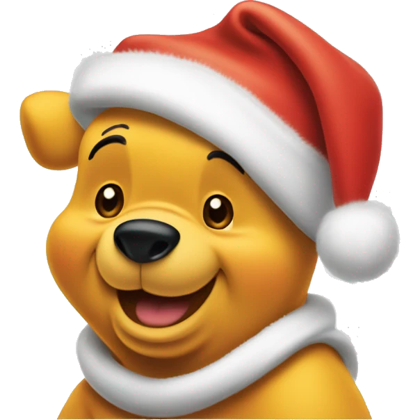 winnie the pooh in santa hat emoji