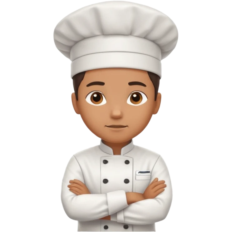 Serious Head Chef – arms crossed, clean uniform, focused expression emoji