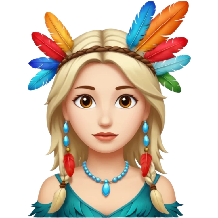 woman with feathers in her hair emoji