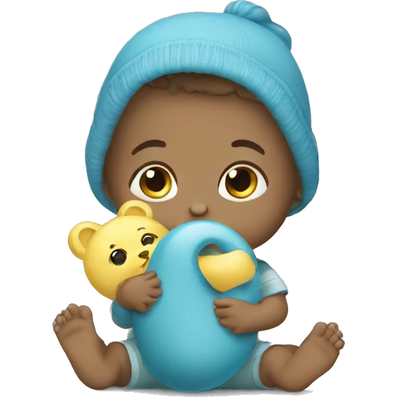 baby boy with toy emoji
