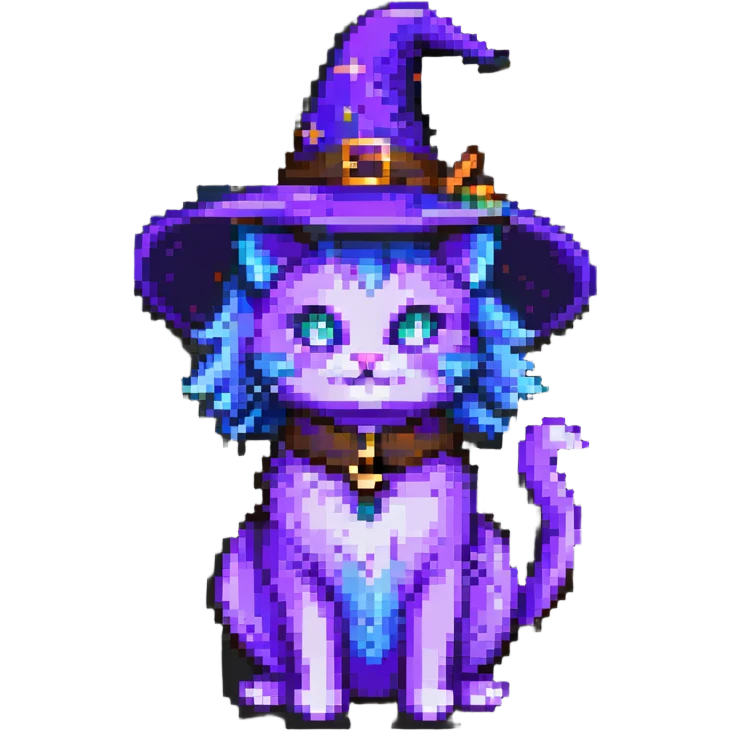 purple witch cat emoji