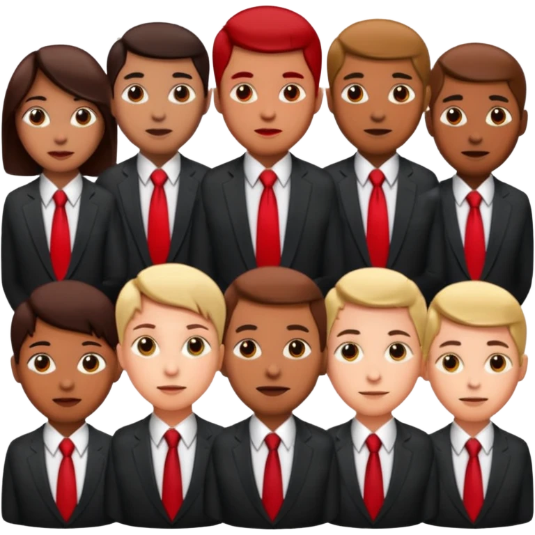 people with red tie emoji