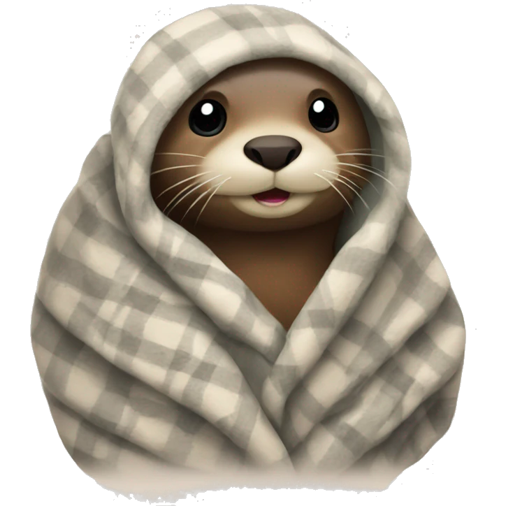 Otter in a warm blanket  emoji