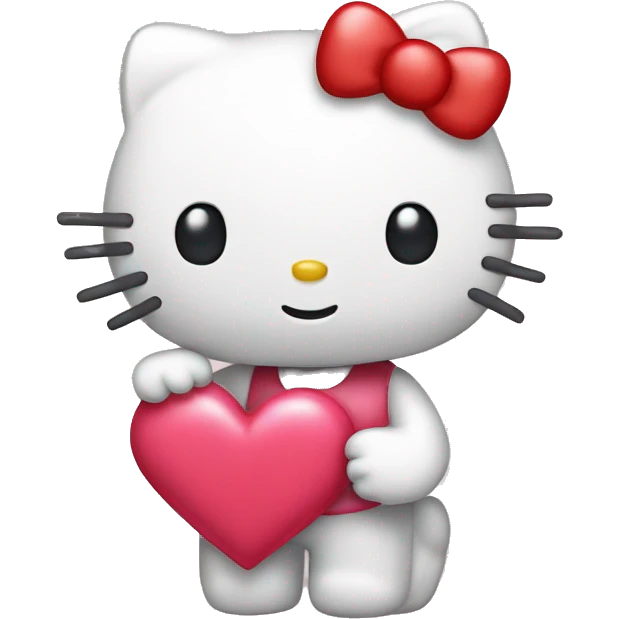 hello kitty with heart emoji