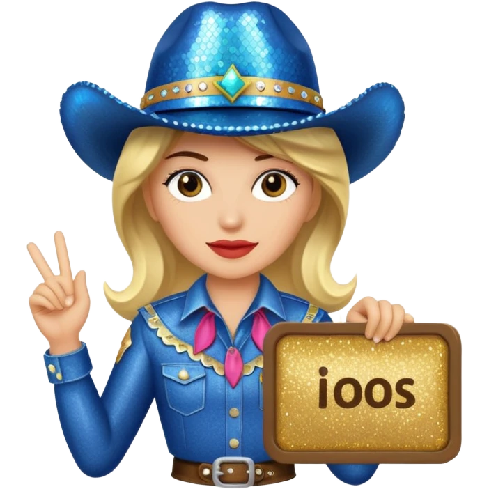 Sequin cowgirl sign emoji