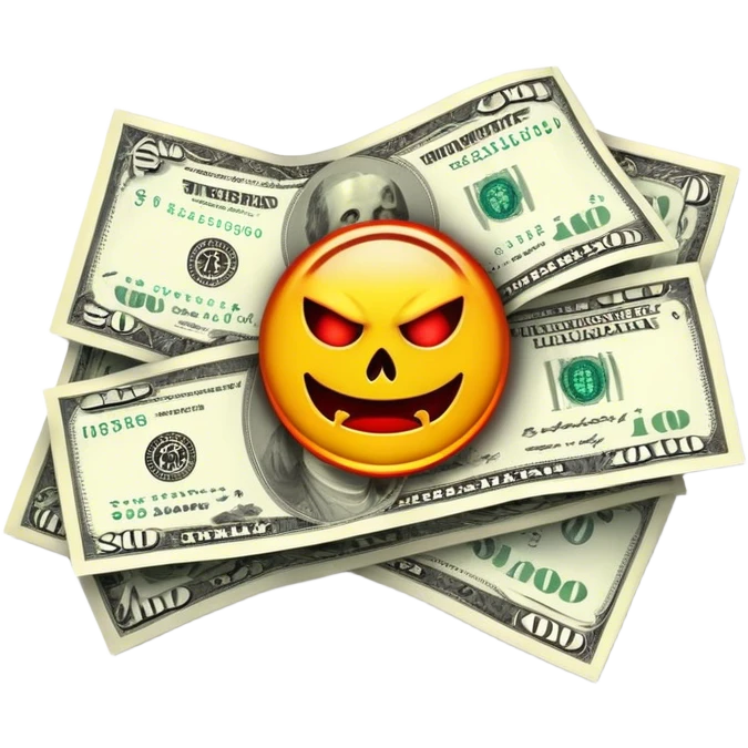 hellbucks, hell dollar bills emoji