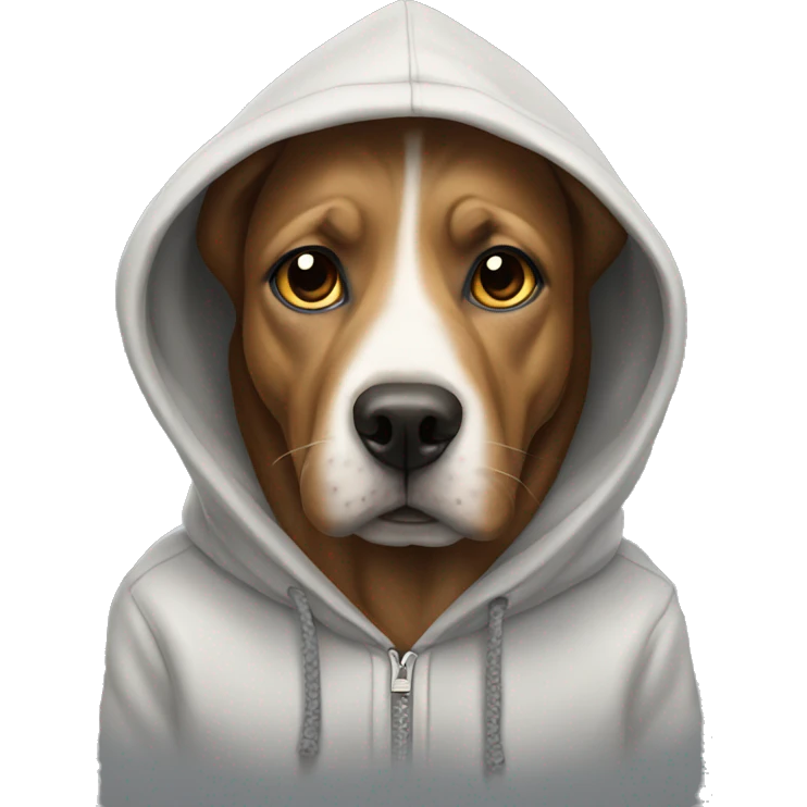 Dog wearing hoodie emoji
