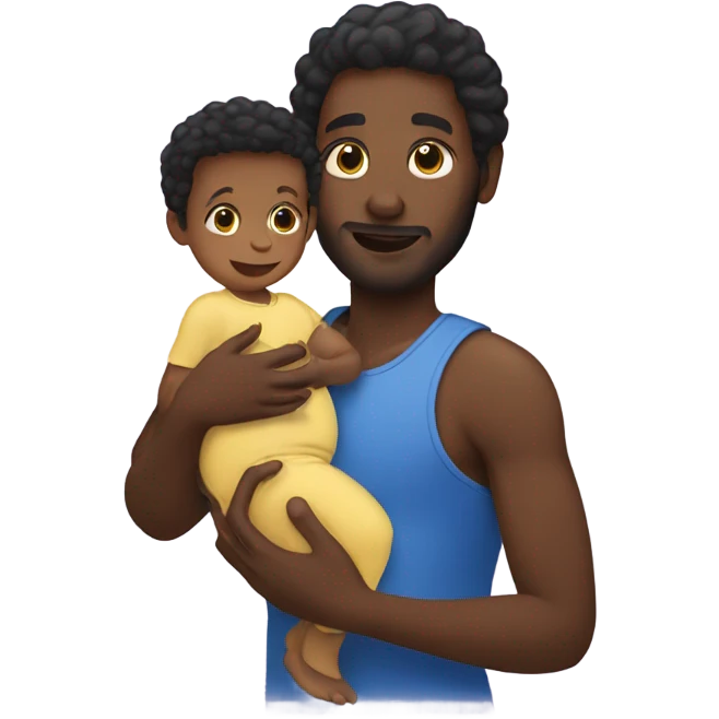 Black guy with baby  emoji