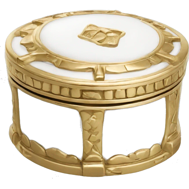 White gold round trinket box emoji