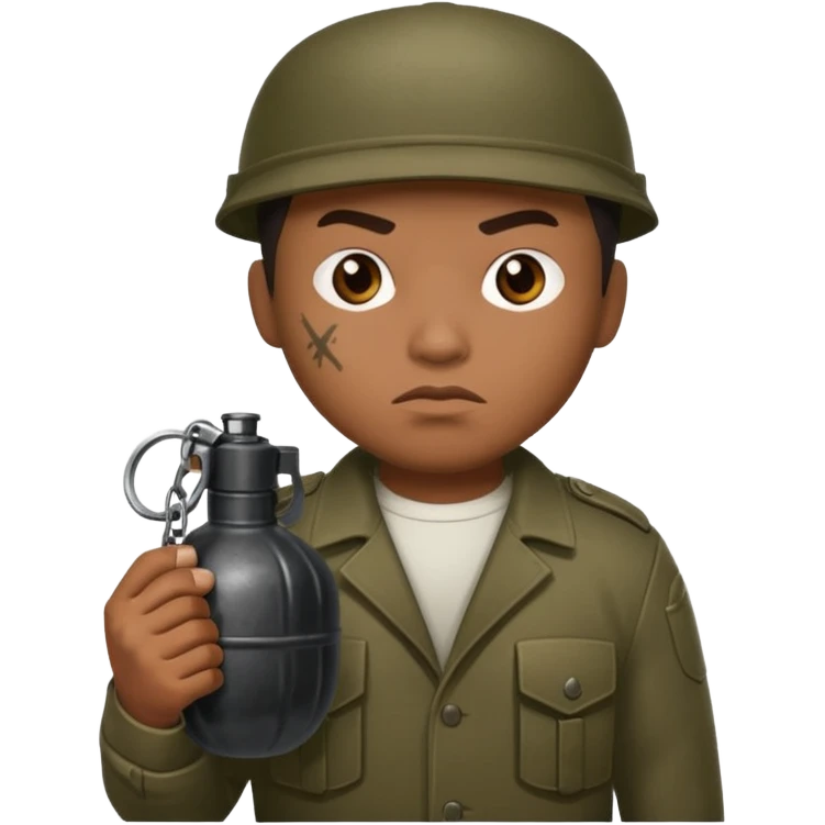 True brown style Filipino gangster while holding grenade  emoji