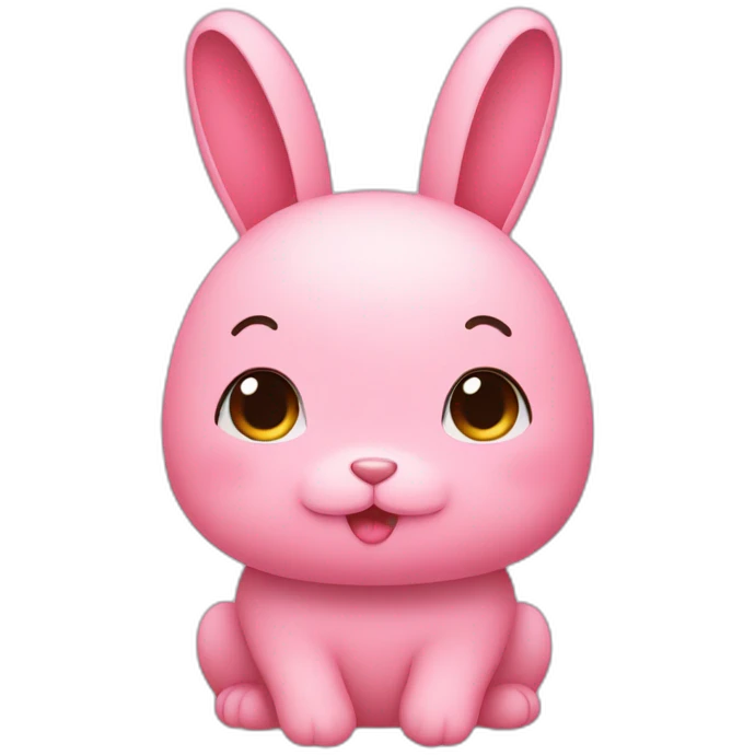 kanahei's pink rabbit with straight ears emoji