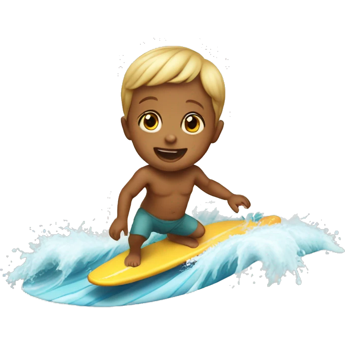 Baby surfing emoji