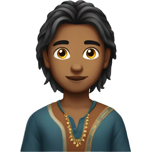 An Indian teen  with silky hair  emoji