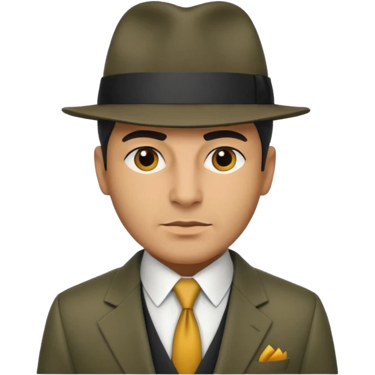 Mobster with different colored suit and hat emoji