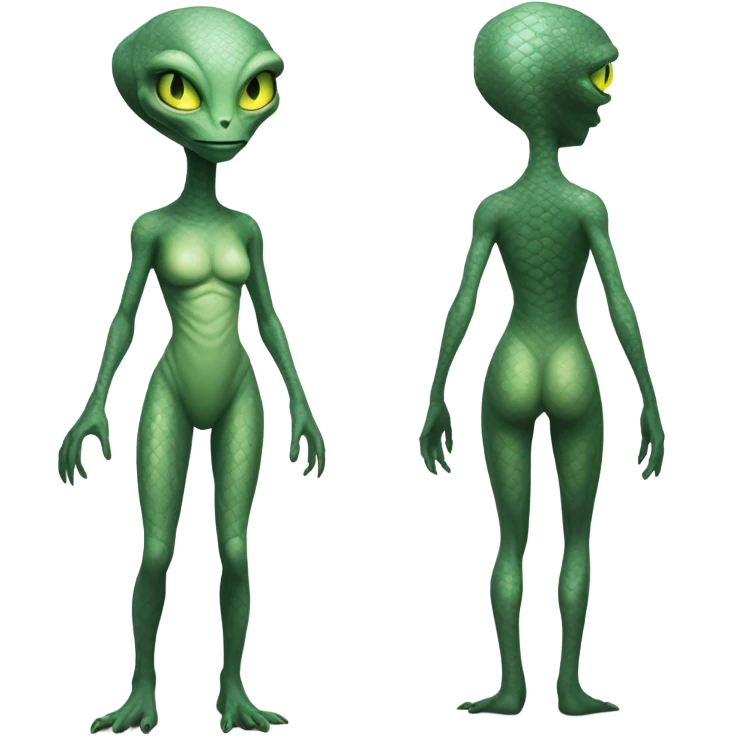 a Reptilian alien woman full body emoji