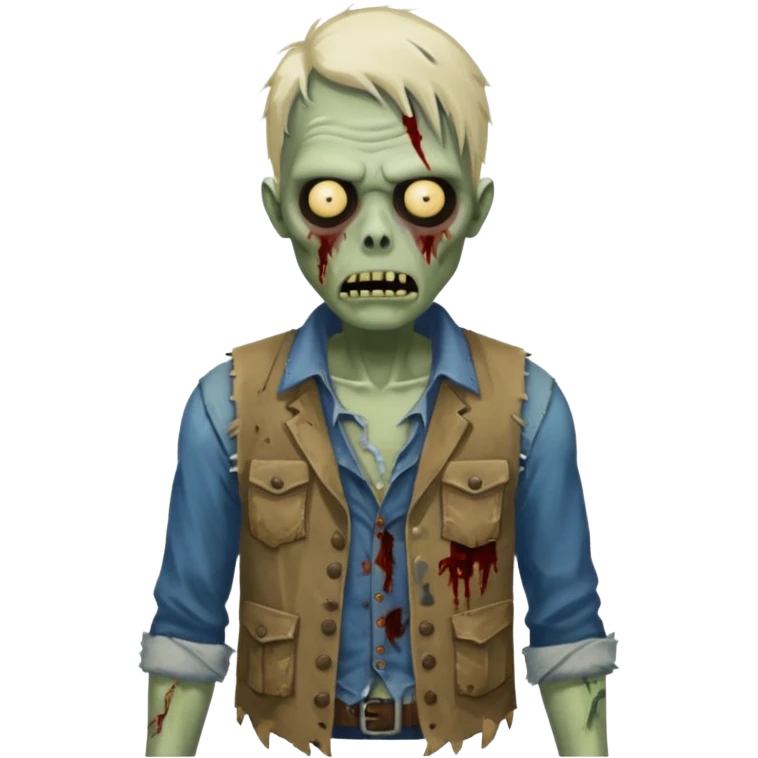 zombie in vest and shirt emoji