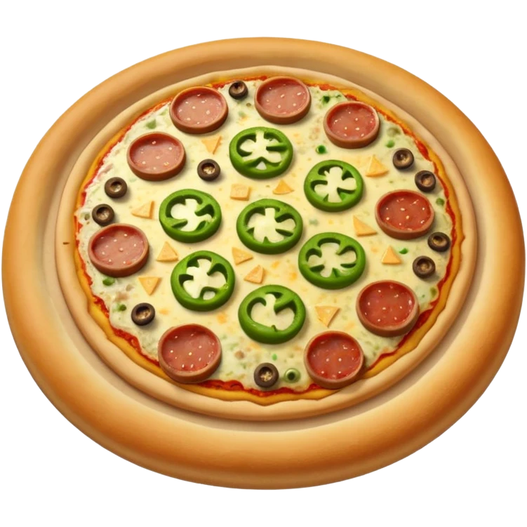 pizza with mushroom, green pepper, sausage emoji