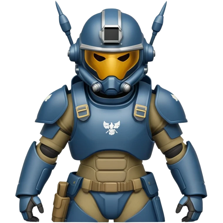 Helldiver soldier in power armor with helmet emoji