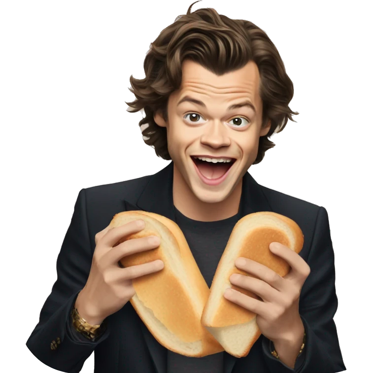 Harry styles singing holding a sandwich  emoji
