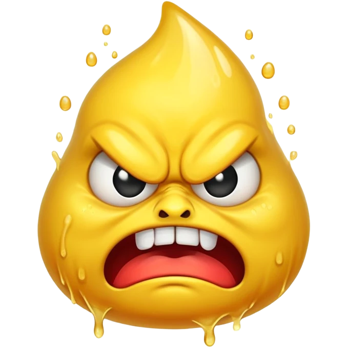 Yellow liquid with angry face emoji