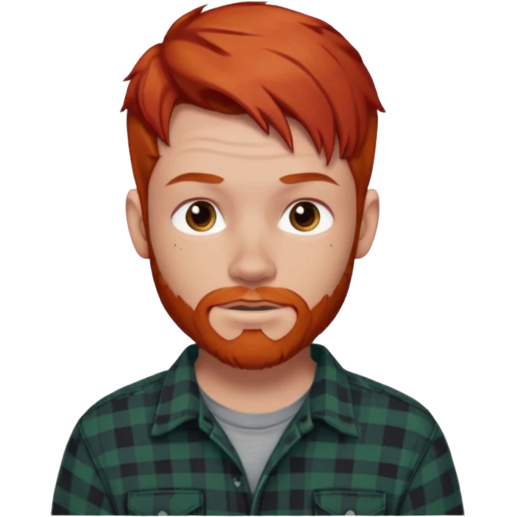 Hombre, pelirrojo, tatuado,camisa franela emoji