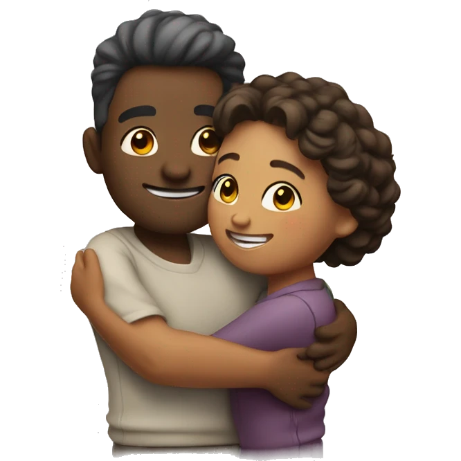 couple hug with warm smiles emoji