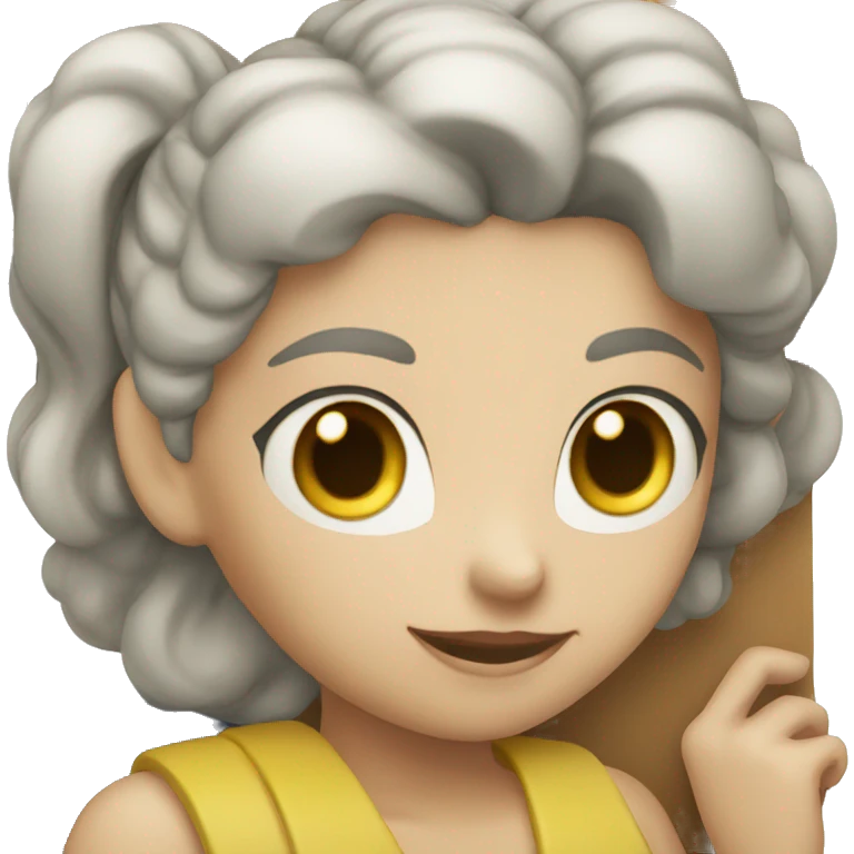 A woman holding a board that says the number "34" emoji