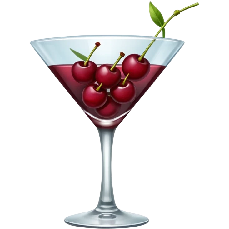martini glass with burgundy cherries emoji