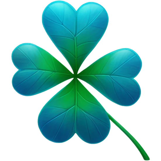 Four leaf blue clover emoji