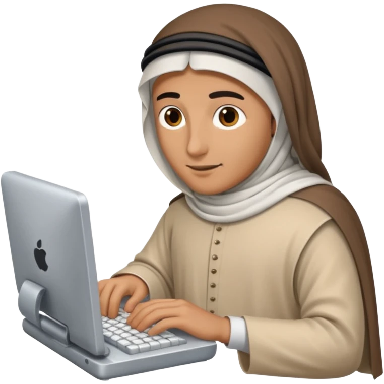 arab typing on computer emoji