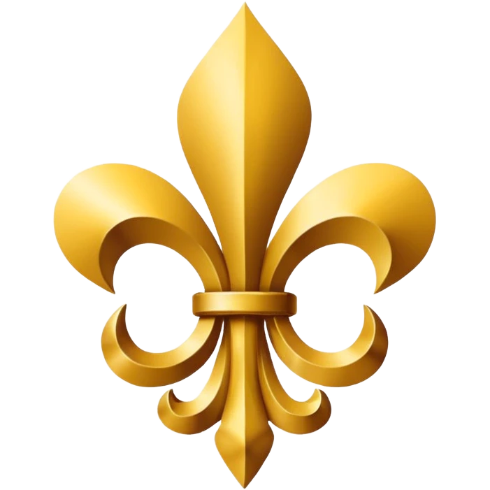 Minimal emoji-style Louisiana Creole flag with a deep blue background, a single gold five-pointed star in the upper left, and three gold fleur-de-lis below it. Flat vector design, clean lines, high contrast, no text, clear at small size. emoji