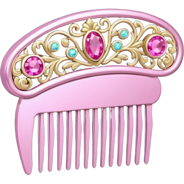 pink comb with jewelry emoji
