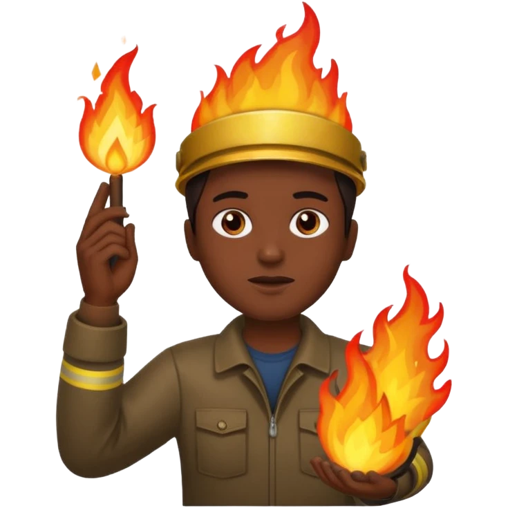 Dark souls holding fire in hand over head emoji