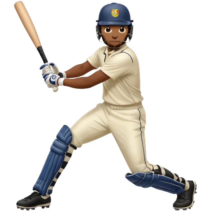 Right handed Batsmen playing a front foot shot emoji