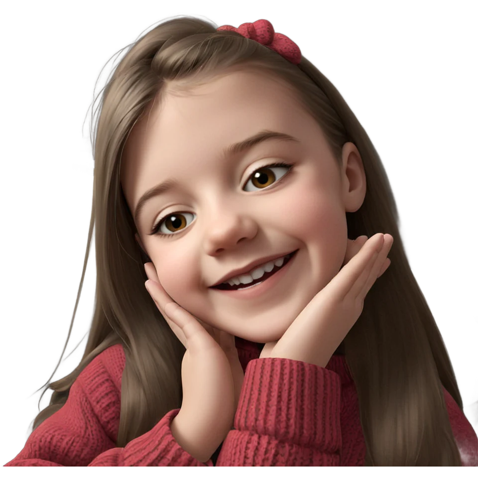 smiling girl in cozy sweater emoji
